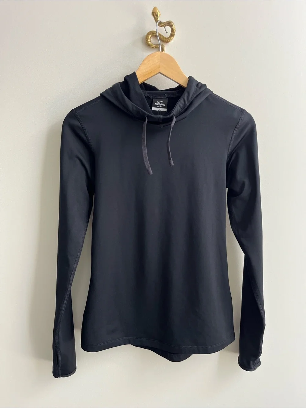 Nike Pro Dri Fit Funnel Neck Scuba Pullover Hoodie Black S